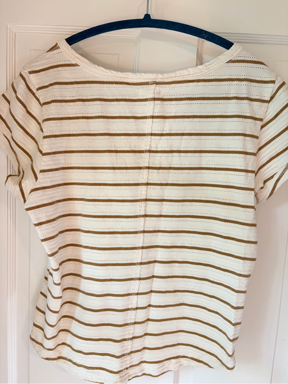 Pilcro Andie Scoop-Neck Ribbed Henley Top Striped - Picture 8 of 9